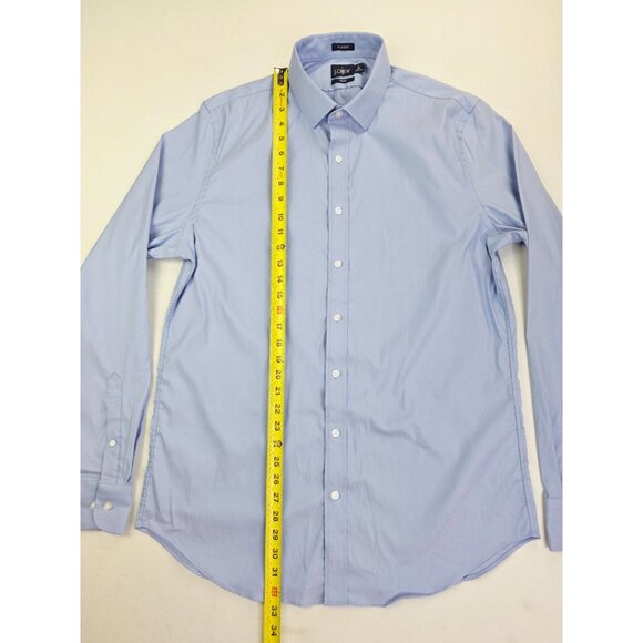 J. Crew Tech Classic Size Large Tall Mens Blue Spread Collar Long Sleeve Shirt - Picture 7 of 8